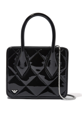 Quilted Liquid-Effect Patent Leather Mini Bag